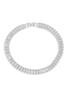 Belk Silverworks Silver Plated Baguette Cubic Zirconia Tennis Bracelet, 7 in