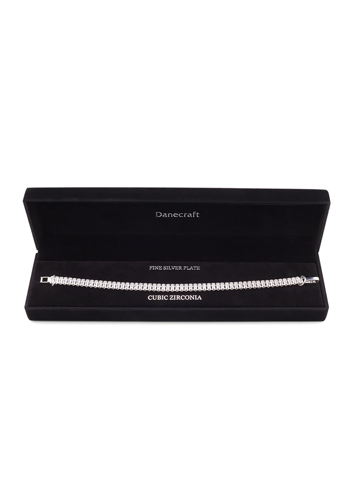 Silver Plated Baguette Cubic Zirconia Tennis Bracelet