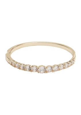 Belk Silverworks Gold Plated Cubic Zirconia Graduated Bangle Bracelet, 7.5 in -  0016812778136