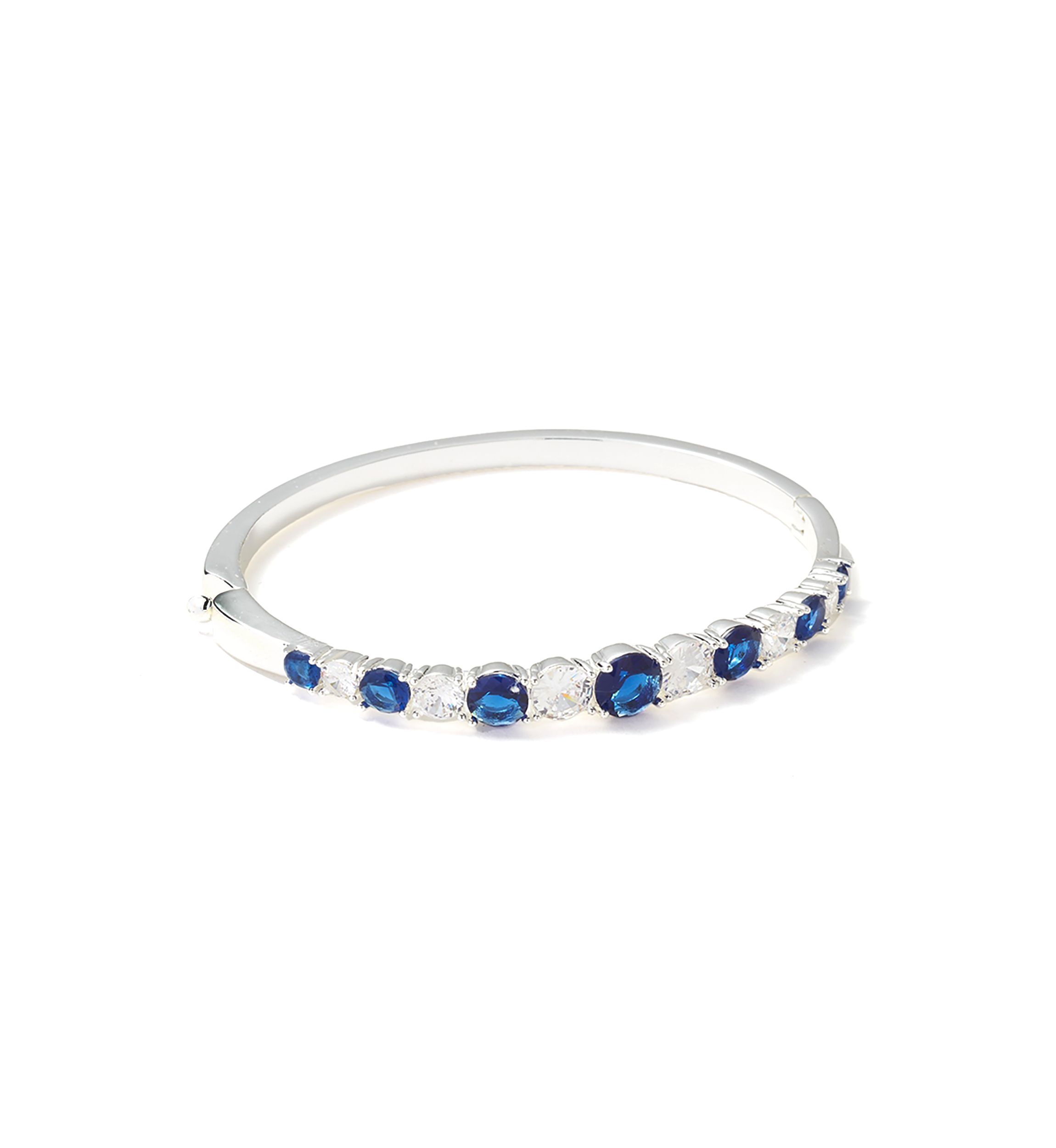 Silver Plated Stone Bangle Bracelet