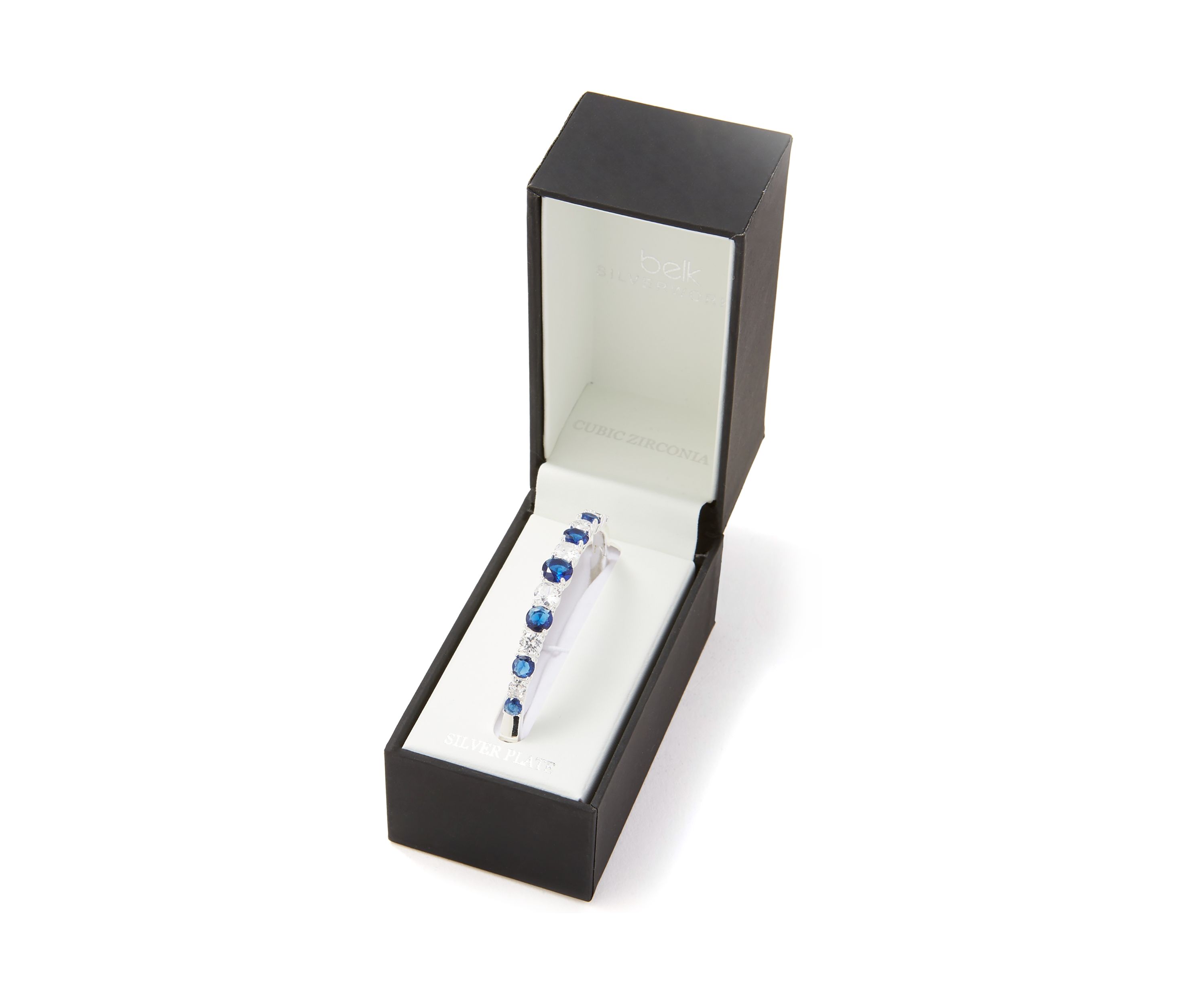 Silver Plated Stone Bangle Bracelet