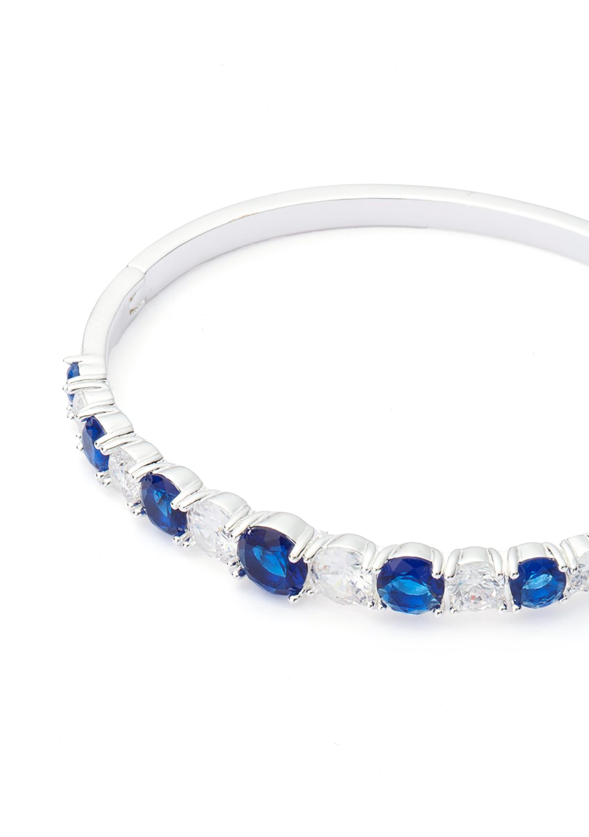 Silver Plated Stone Bangle Bracelet