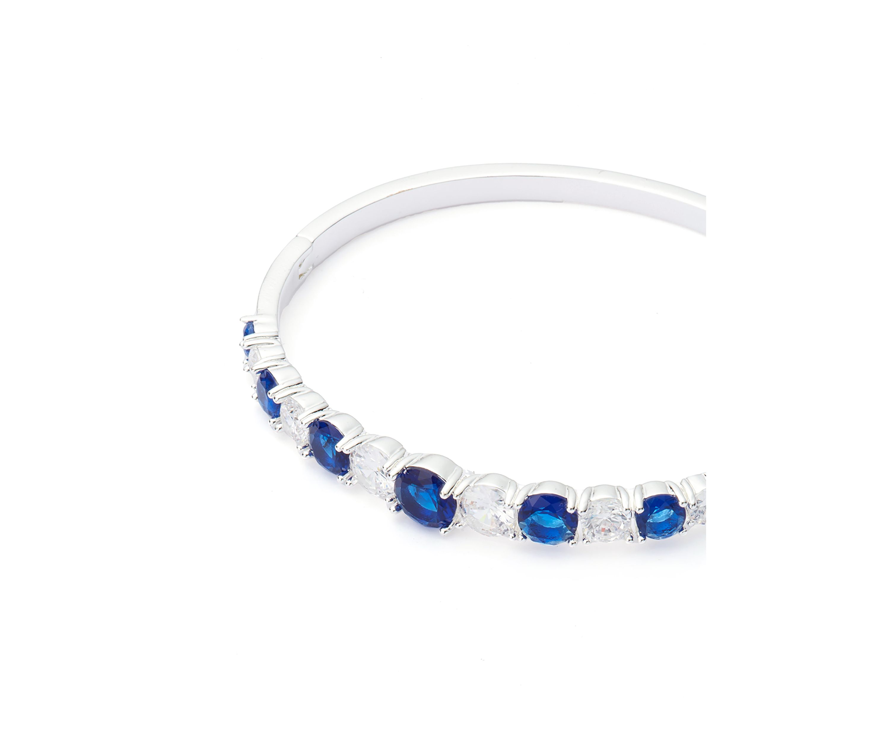 Silver Plated Stone Bangle Bracelet