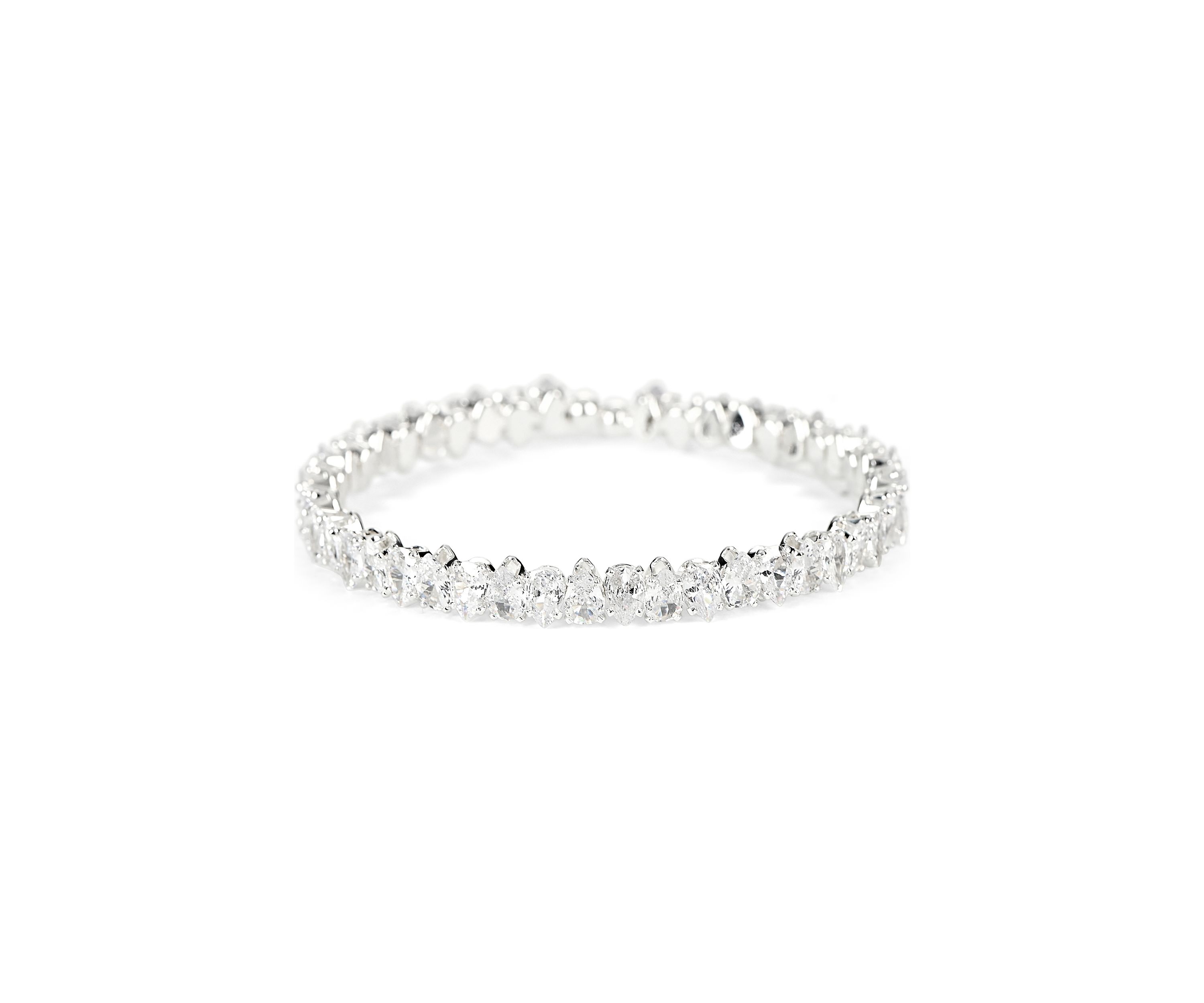 Lab Grown Stretch Cubic Zirconia Bangle Bracelet