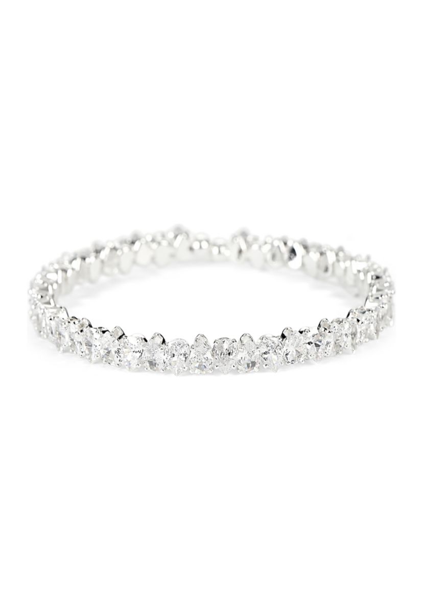Lab Grown Stretch Cubic Zirconia Bangle Bracelet