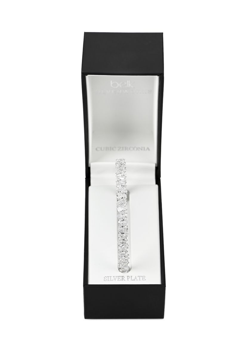 Lab Grown Stretch Cubic Zirconia Bangle Bracelet