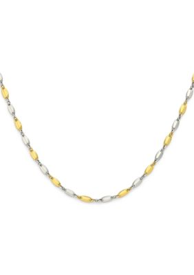 Belk Sterling Silver Mirror Chain Gold Over Silver Necklace, 24 in