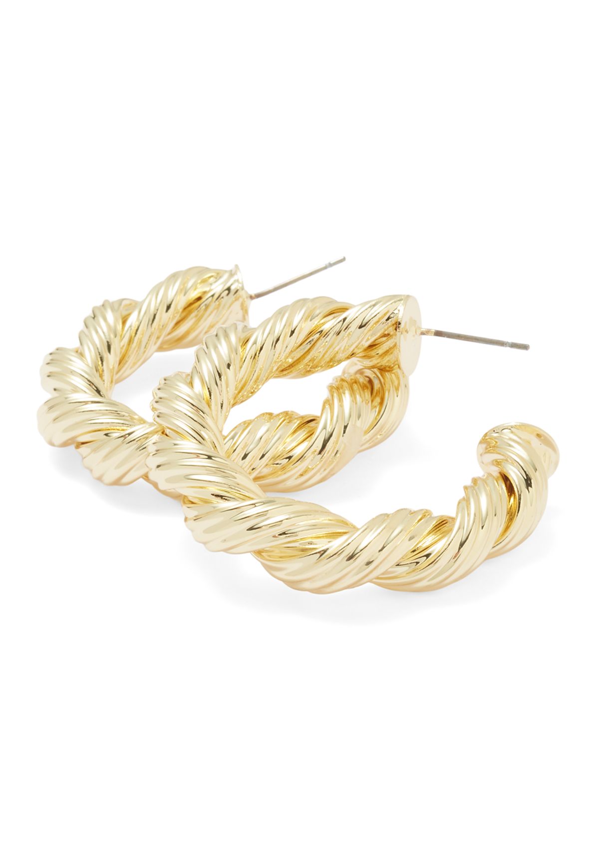 Fine Gold Fine Twist Chunky Hoop Earrings