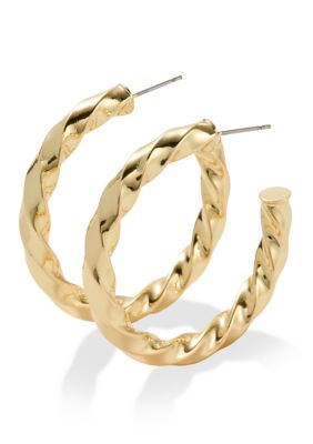 Belk Silverworks fine gold twisted hoop