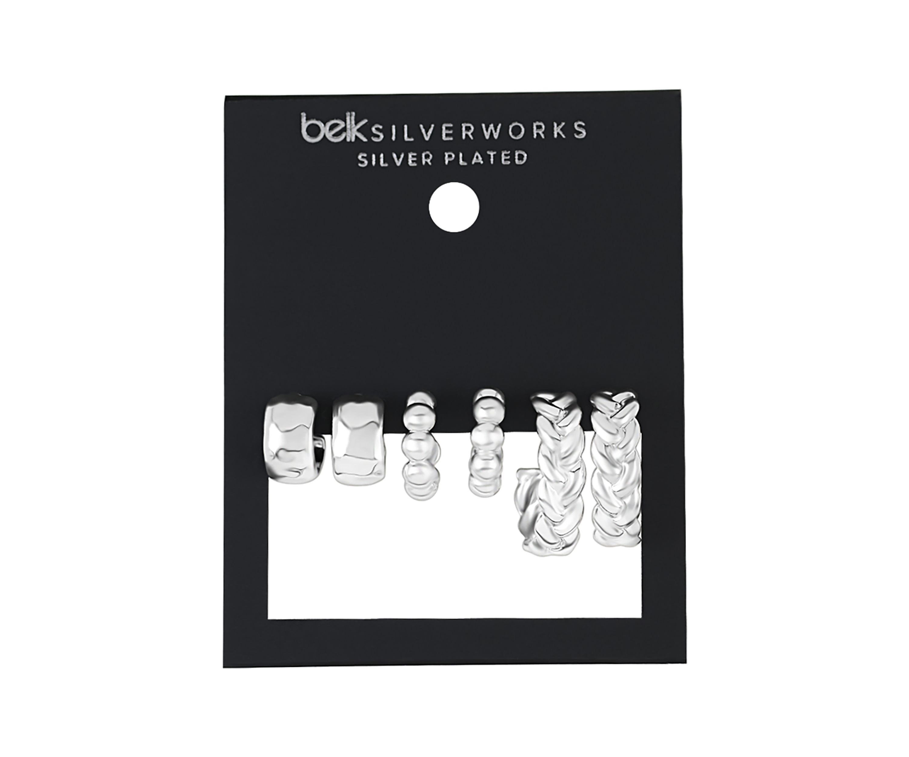 Silver Plated 3 Piece Hoop Earring Set