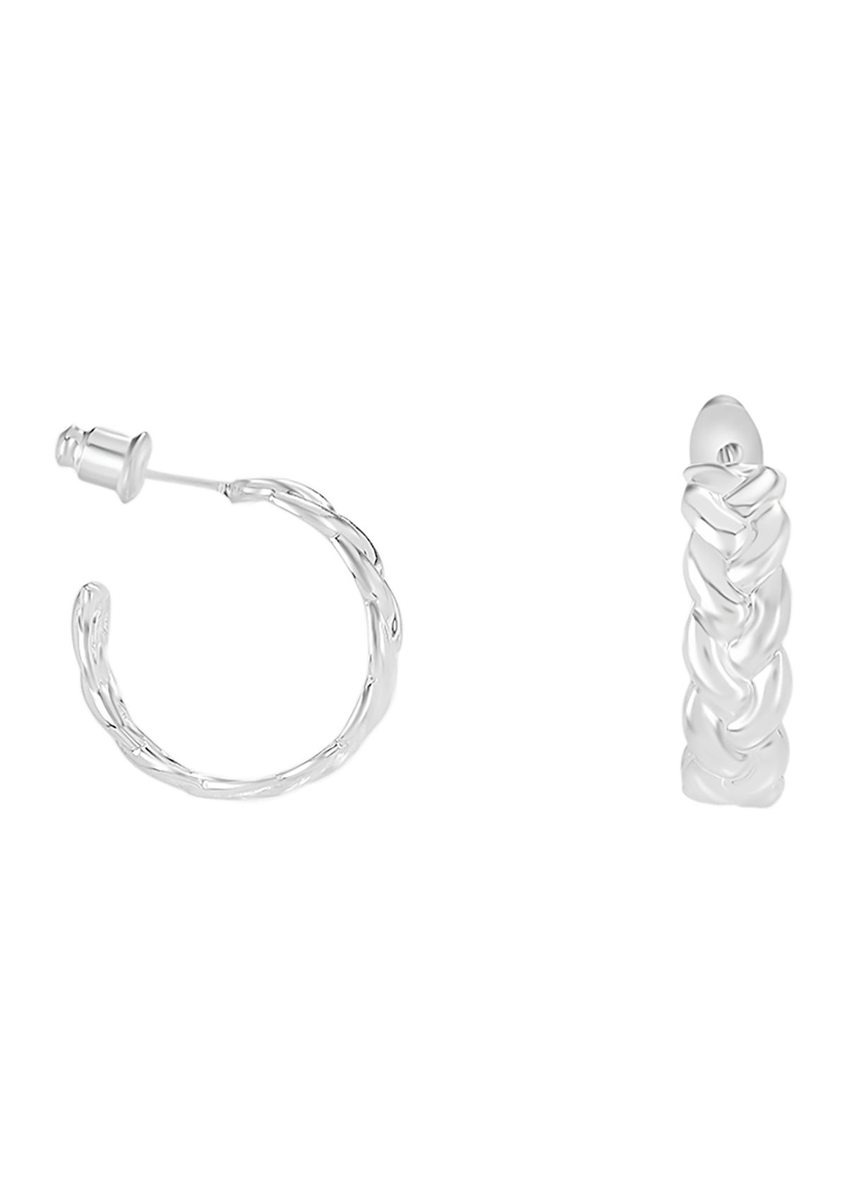 Silver Plated 3 Piece Hoop Earring Set