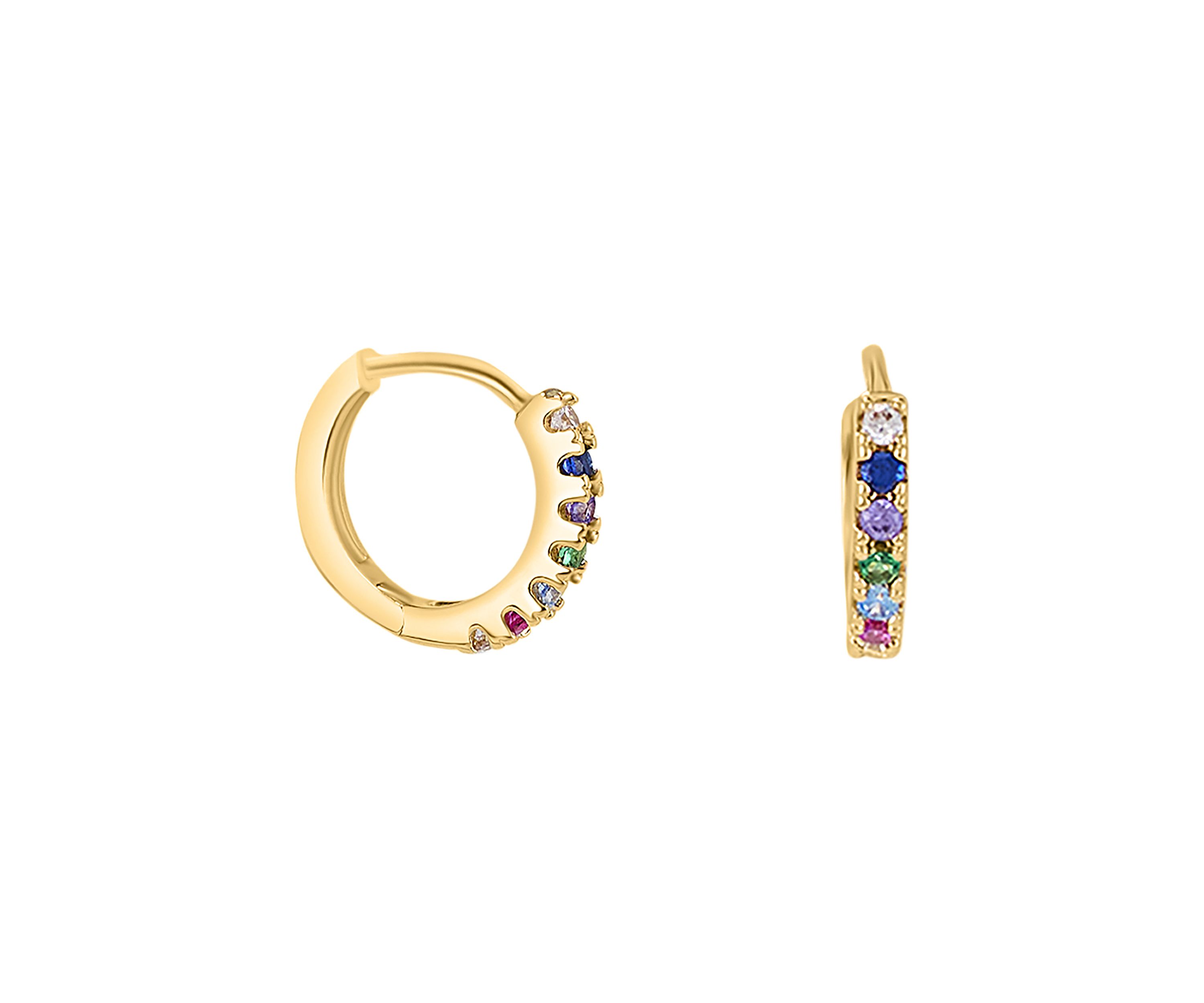 Gold Plated Emerald 3 Piece Hoop Earring Set