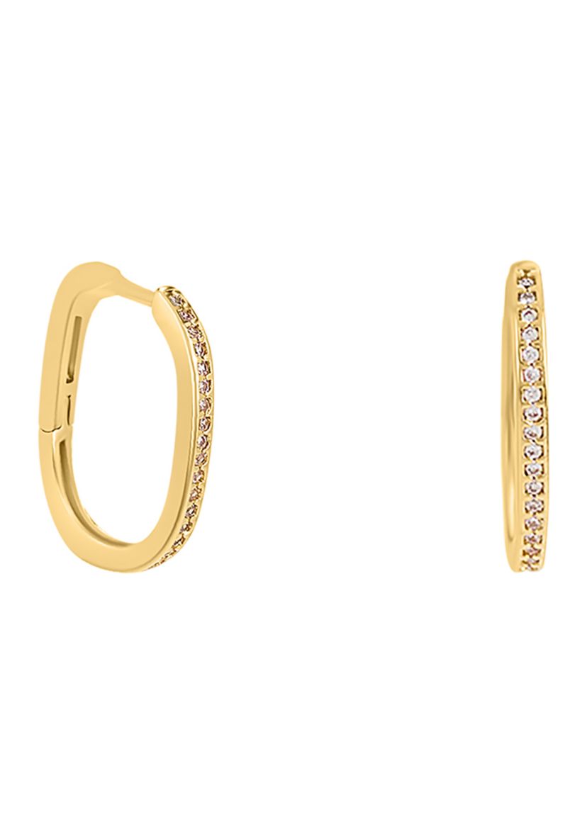 Gold Plated Emerald 3 Piece Hoop Earring Set