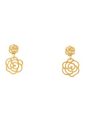 Belk Sterling Silver Sterling Silver Flower Drop Earrings