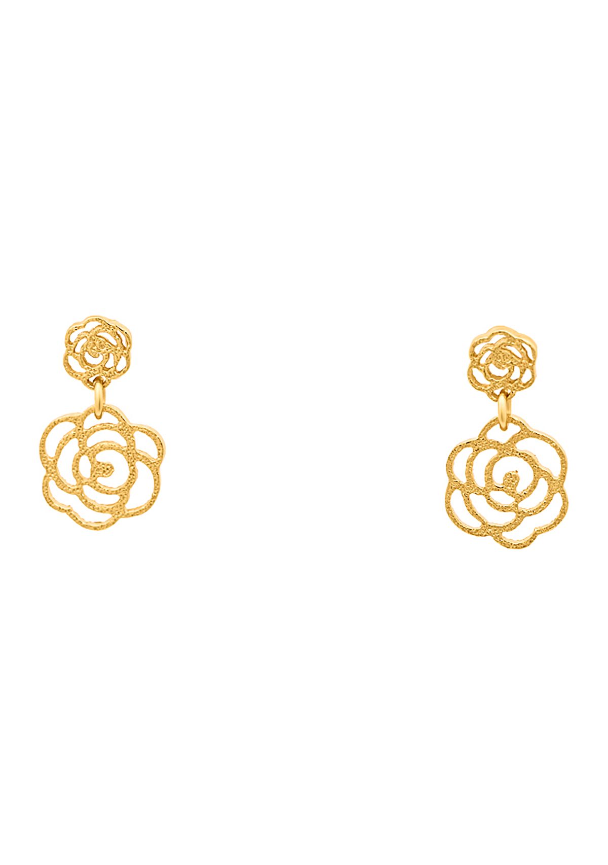 Sterling Silver Flower Drop Earrings