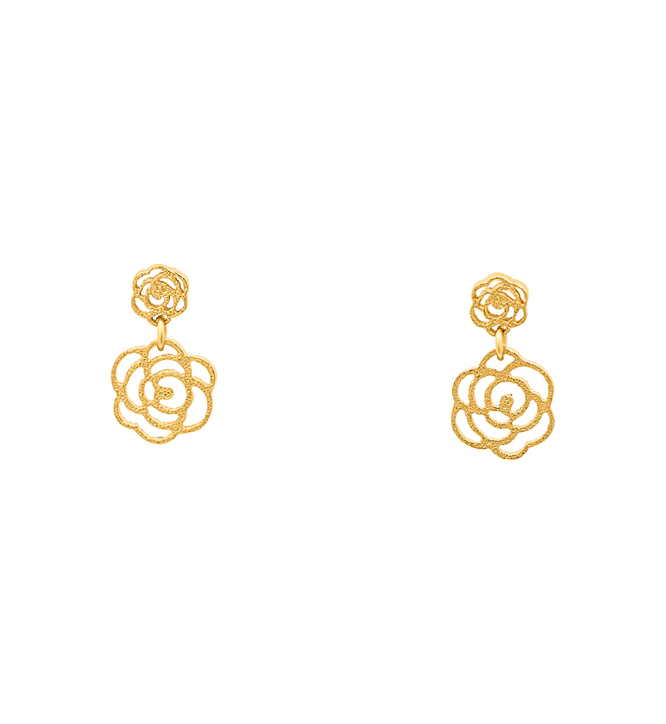 Sterling Silver Flower Drop Earrings