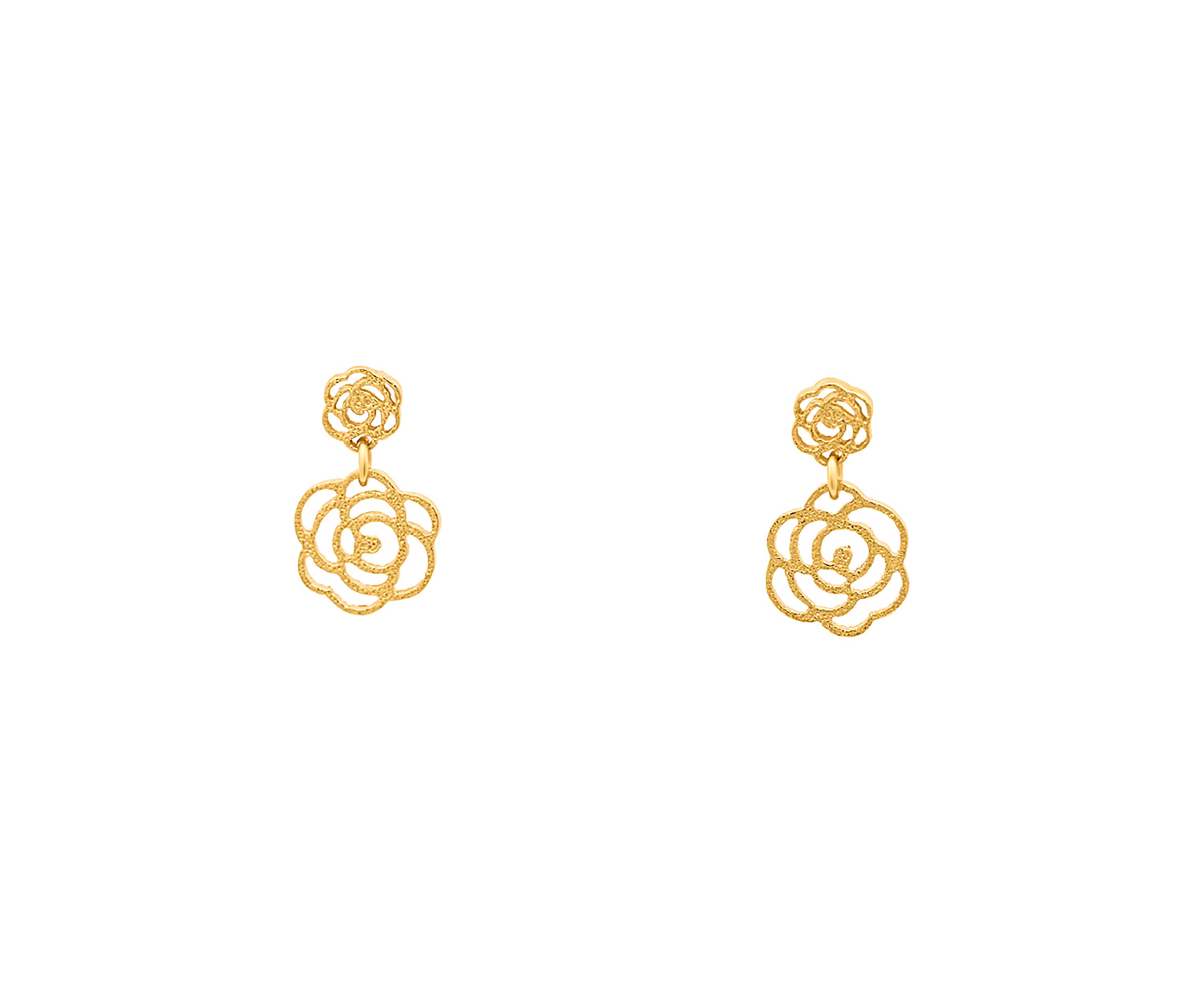 Sterling Silver Flower Drop Earrings