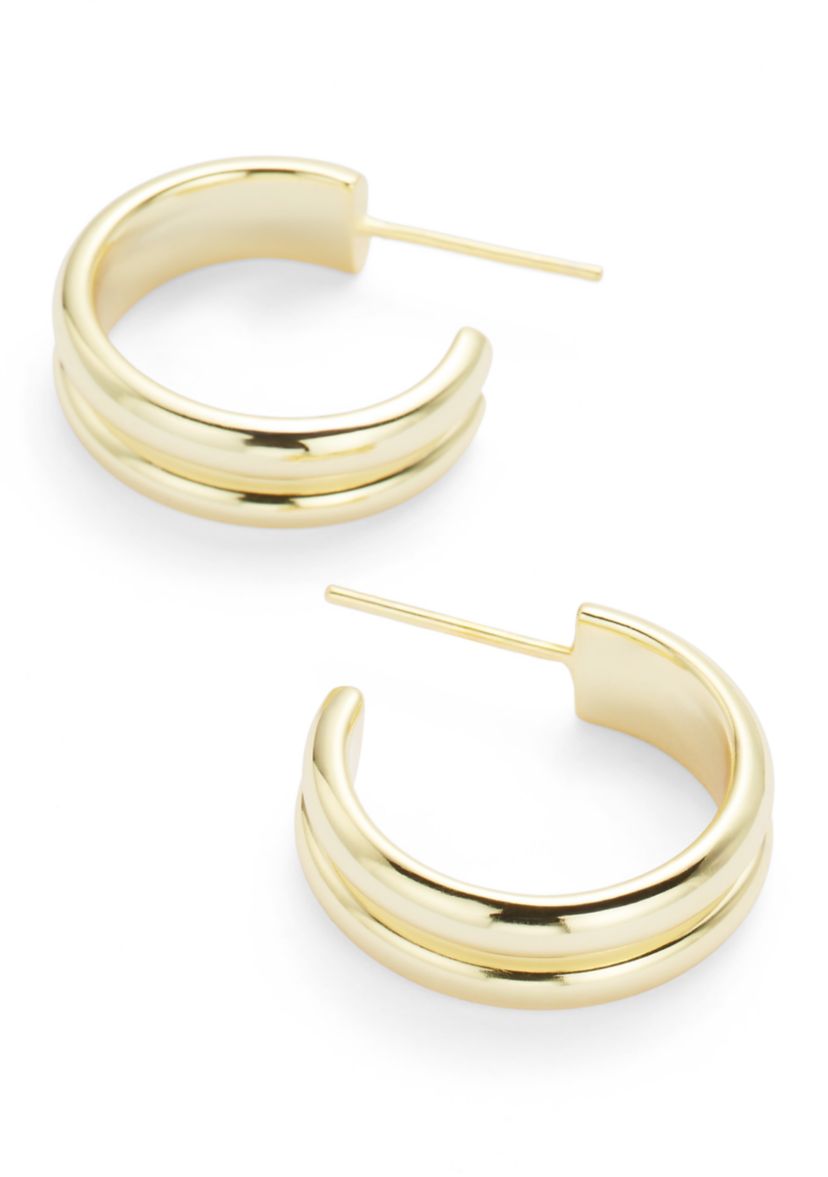 Sterling Silver Double Hoop Earrings