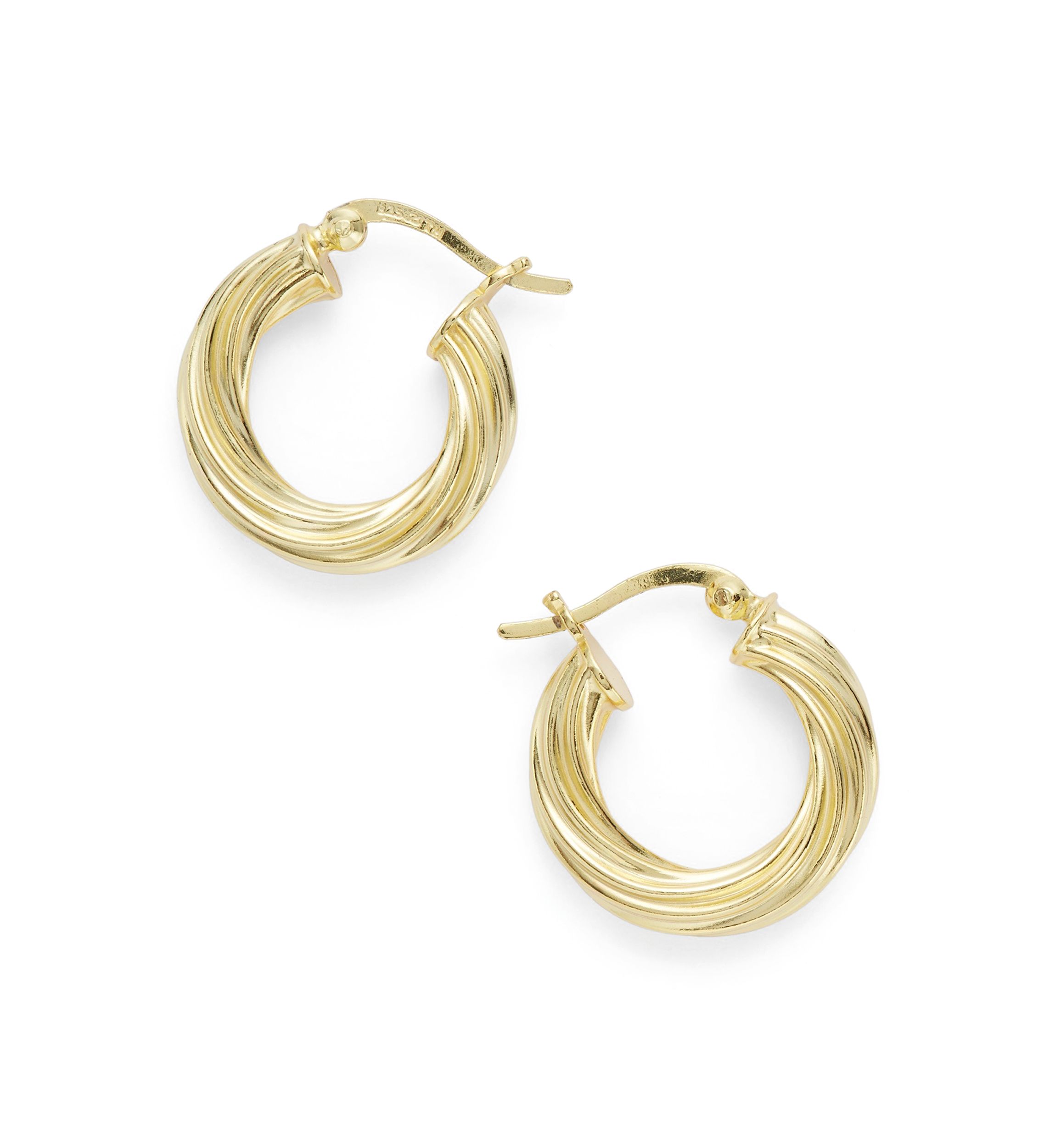 Textured Sterling Silver Hoop Earrings