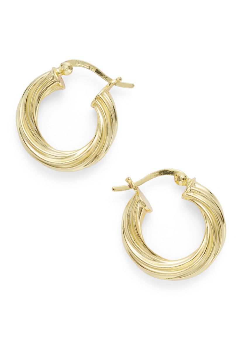 Textured Sterling Silver Hoop Earrings