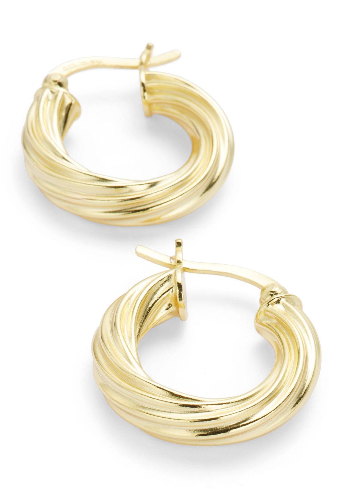 Textured Sterling Silver Hoop Earrings