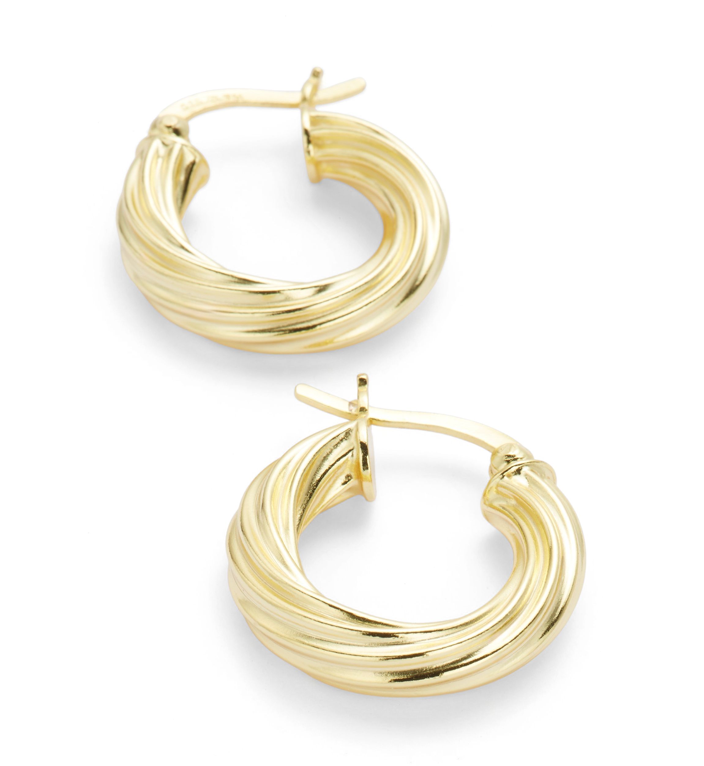Textured Sterling Silver Hoop Earrings