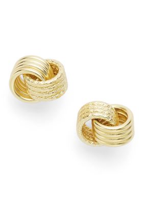 Belk Sterling Silver Love Knot Sterling Silver Stud Earrings, Gold
