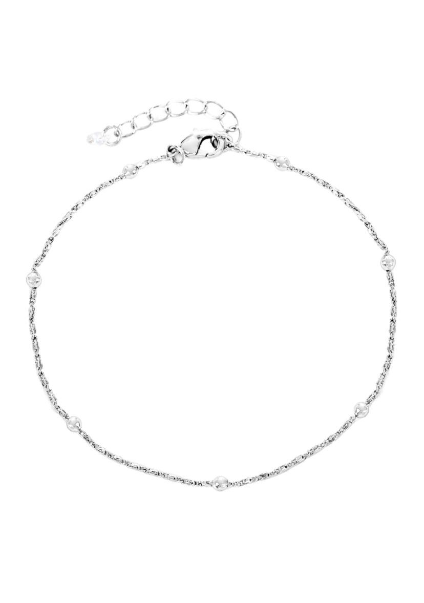 Plated Fancy Saturn Chain Necklace and Matching Bracelet Set