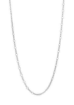 Belk Silverworks Plated Fancy Link Chain Necklace and Matching Bracelet Set, Silver, 18 in