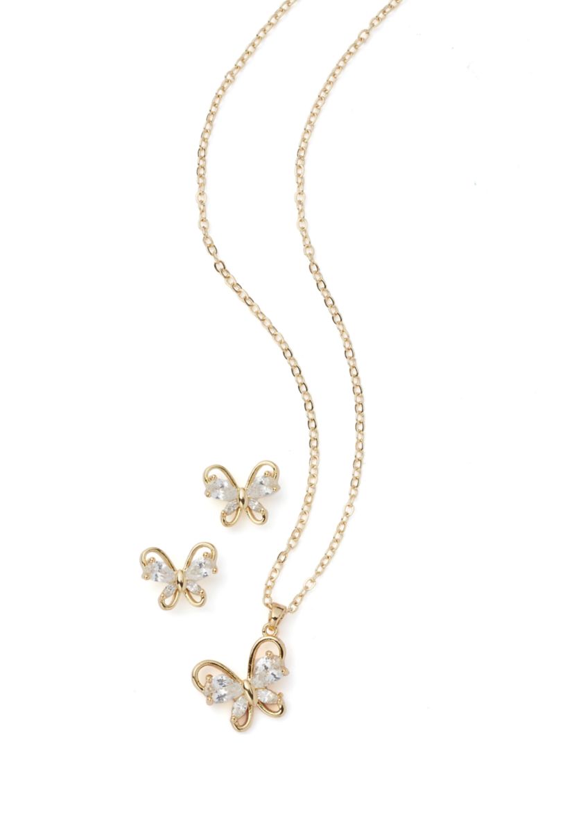 Gold Plated Butterfly Set