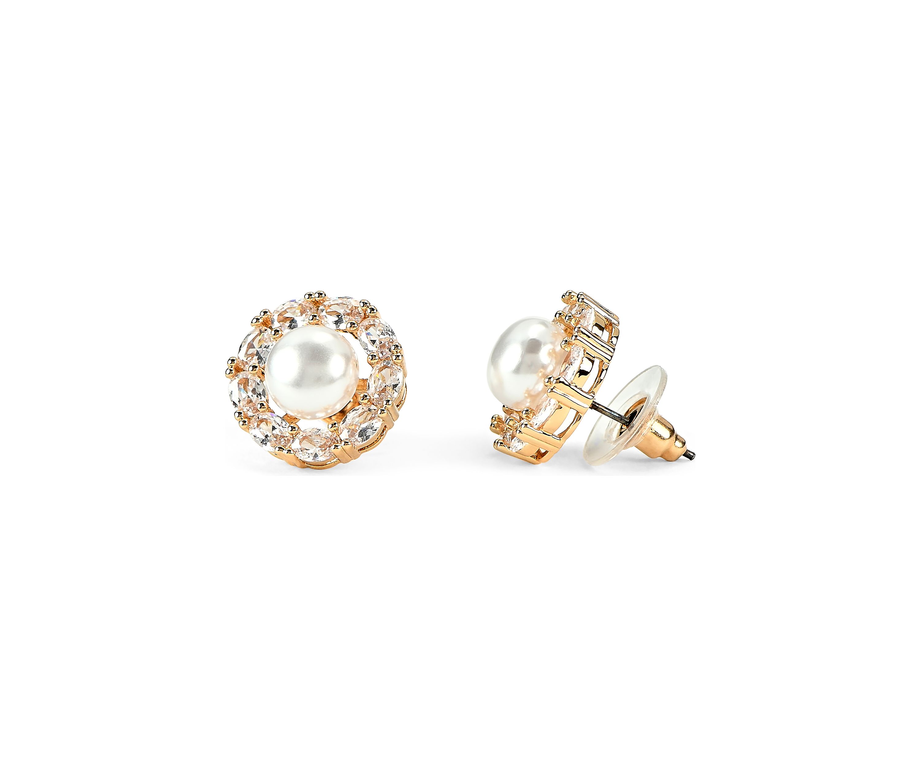 Lab Grown Gold Plated Gold Pearl Necklace and Earrings Set