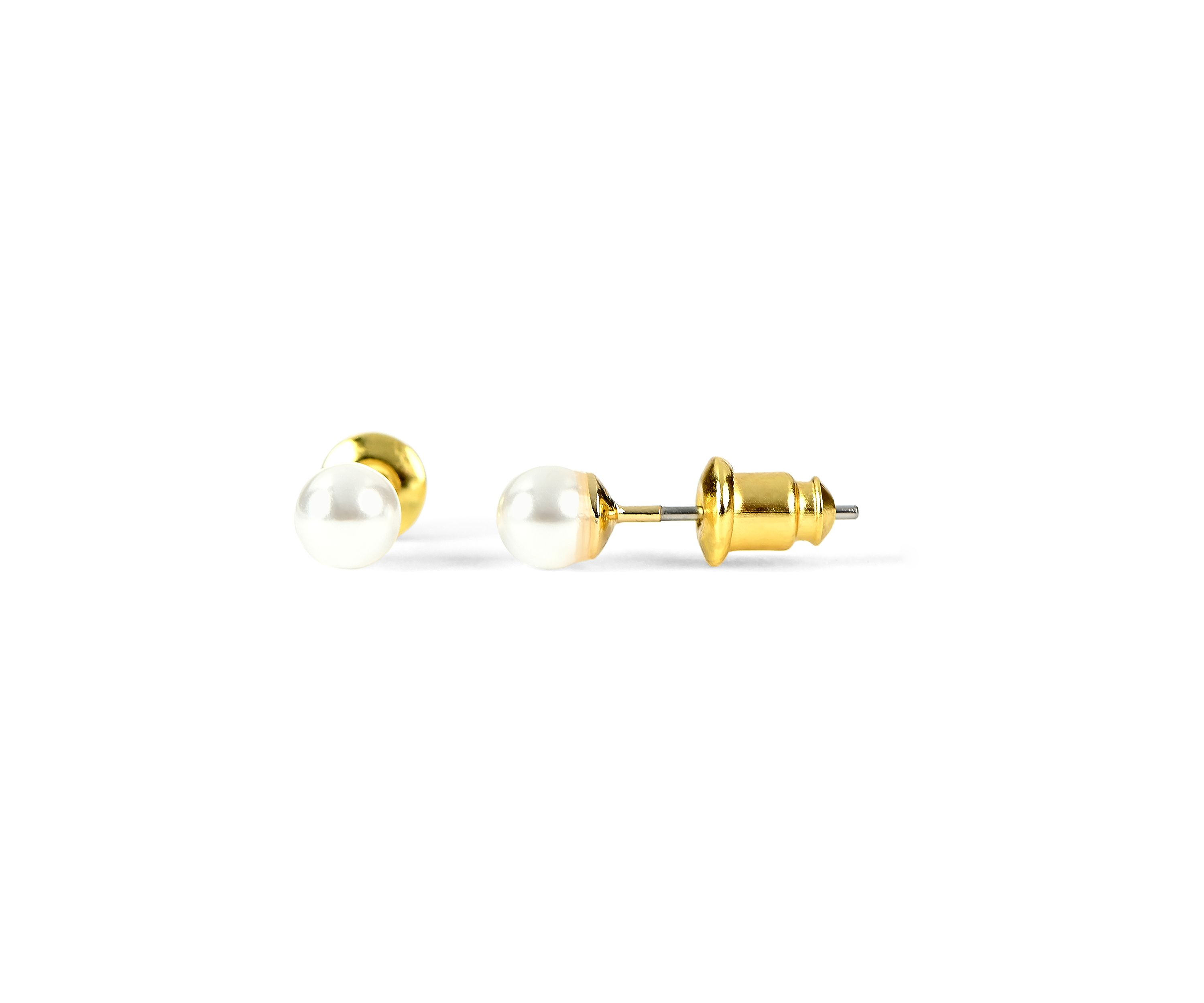 Lab Grown Gold Plated Gold Pearl Cross Necklace and Earrings Set
