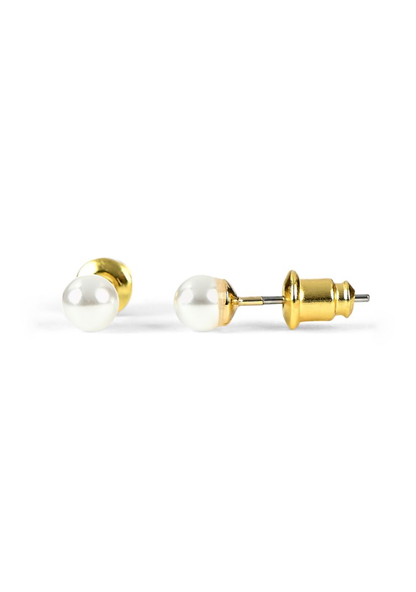 Lab Grown Gold Plated Pearl Flower Necklace and Earring Set