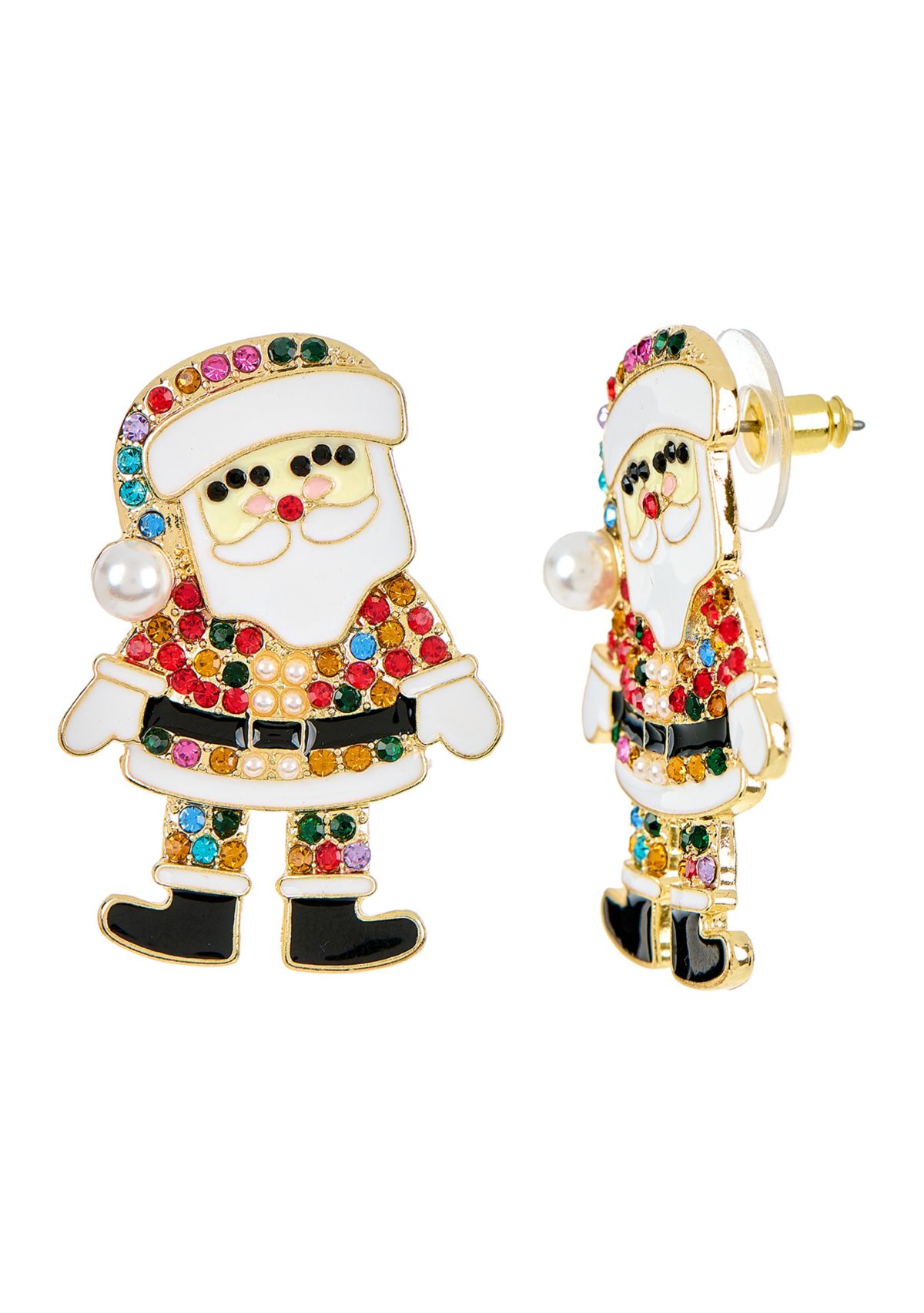 Lab Created Santa Sparkle Multi-Color CZ Holiday Earrings
