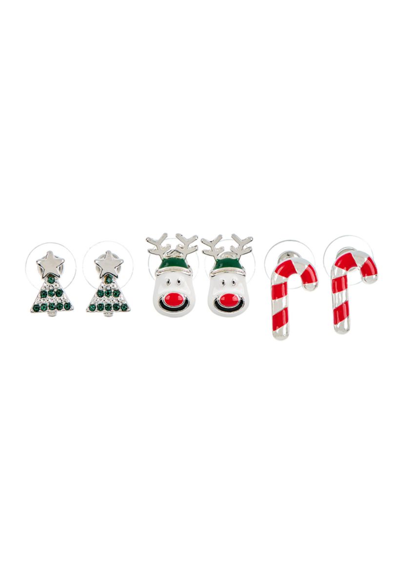 Holiday Cheer Enamel Earring Set
