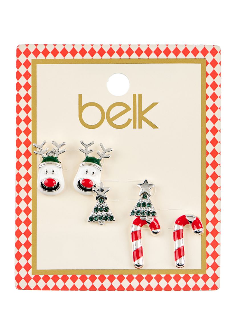 Holiday Cheer Enamel Earring Set