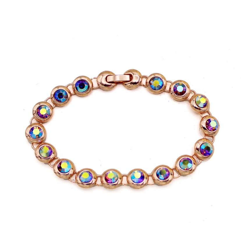 Tennis Bracelet 10Cttw Made with Swarovski Crystals in Pink Rose Gold  7" Standard length