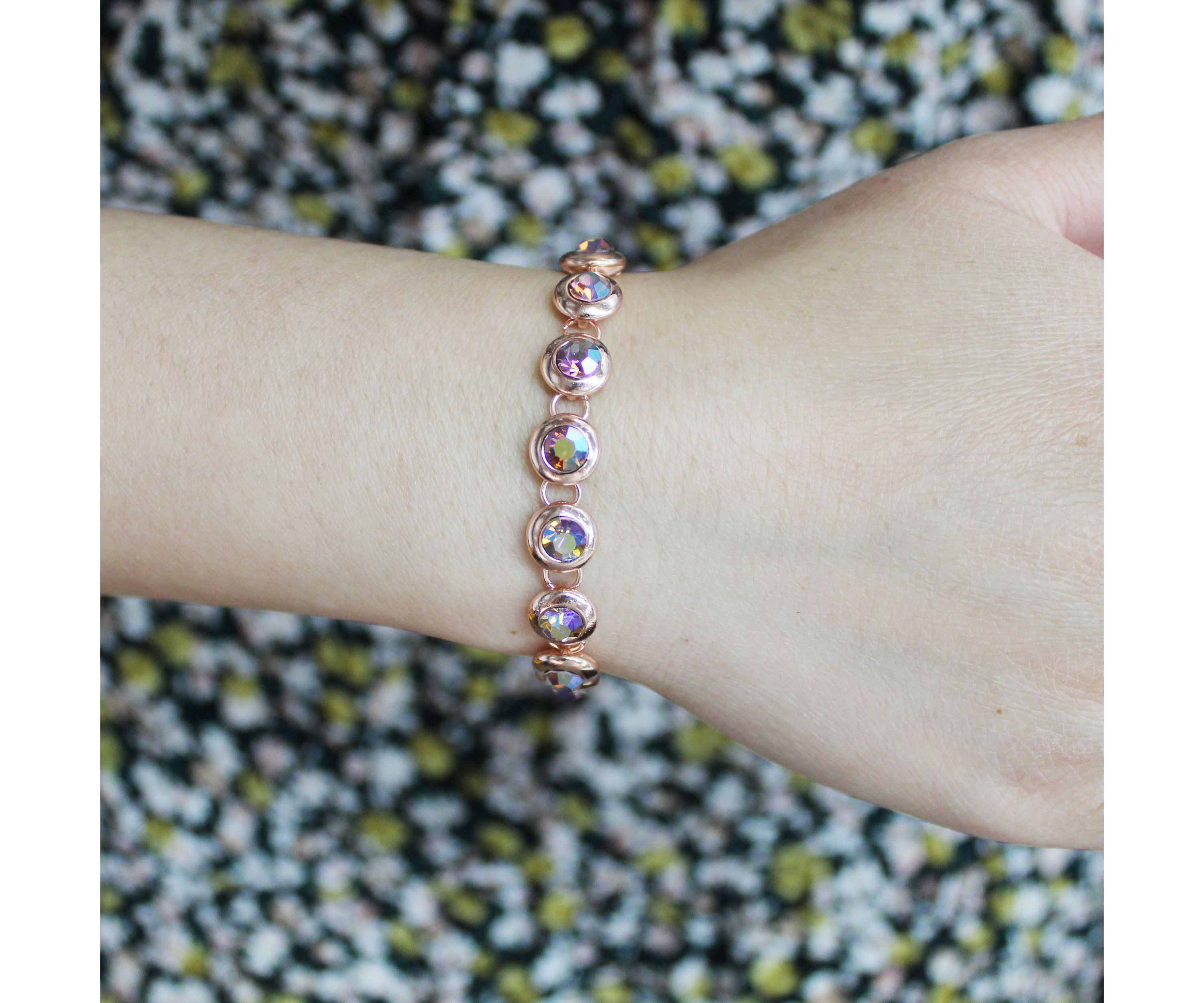 Tennis Bracelet 10Cttw Made with Swarovski Crystals in Pink Rose Gold  7" Standard length