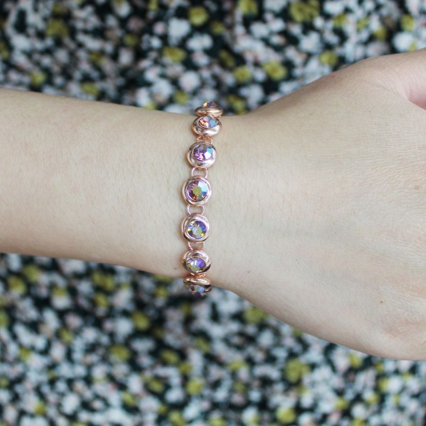 Tennis Bracelet 10Cttw Made with Swarovski Crystals in Pink Rose Gold  7" Standard length