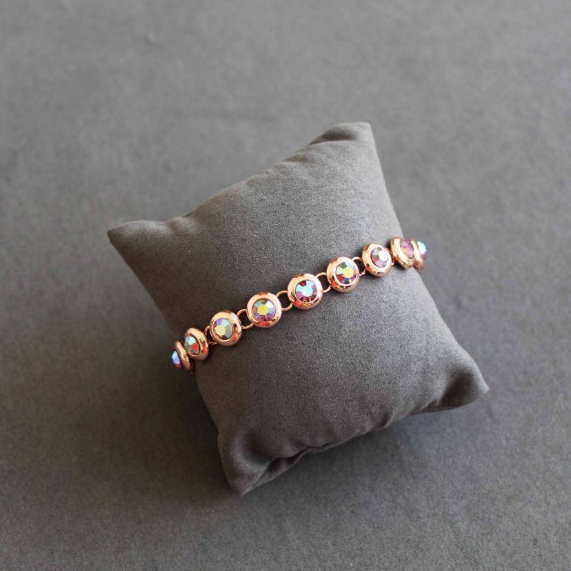 Tennis Bracelet 10Cttw Made with Swarovski Crystals in Pink Rose Gold  7" Standard length