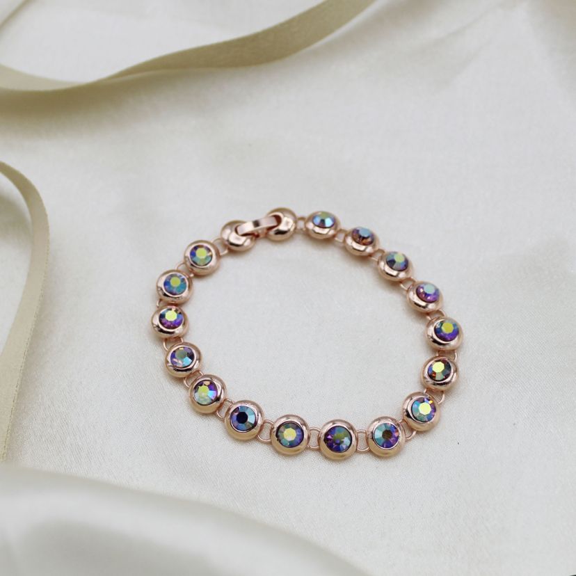 Tennis Bracelet 10Cttw Made with Swarovski Crystals in Pink Rose Gold  7" Standard length