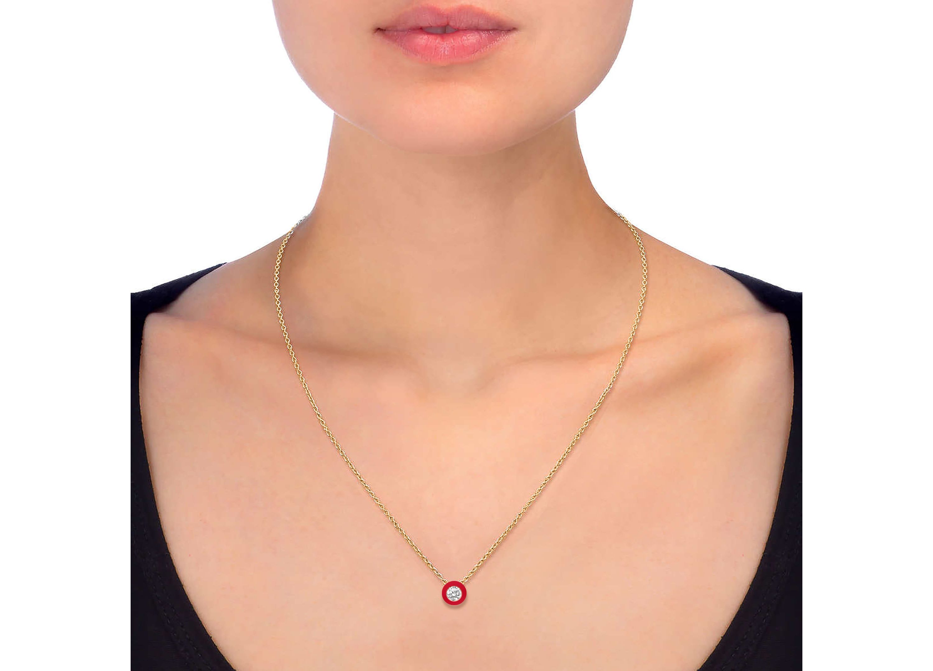 RED Enamel Huggies Stud Earrings Pendant Box Set in 17 Inch Chain + 2in Extender