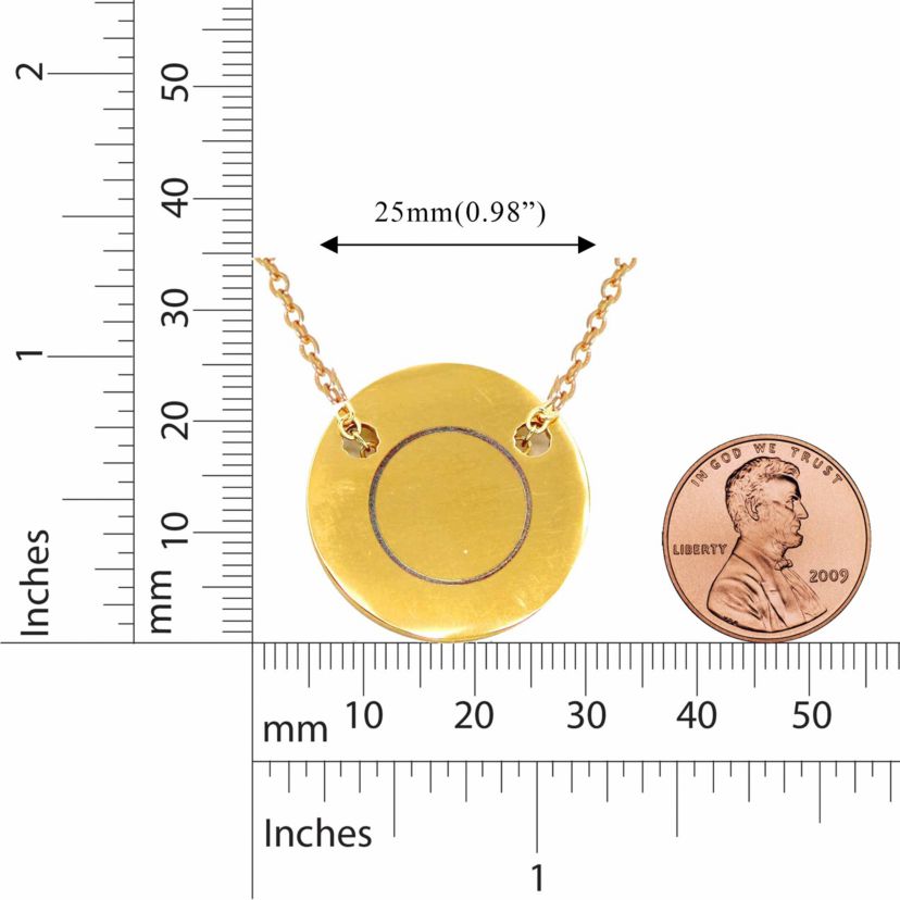 CIRCLE Sugar Honeycomb Pendant in 925 Sterling Silver Gold Plating with 18 inch Cable Chain