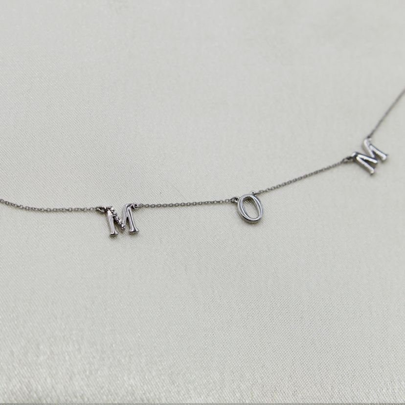 1/20Ctw MOM Pendant in 925 Sterling Silver Cubic Zirconia with 18 inch Cable Chain