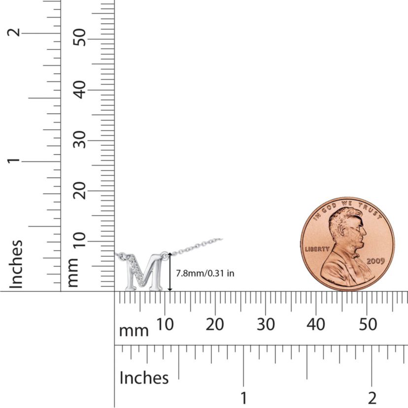 1/20Ctw MOM Pendant in 925 Sterling Silver Cubic Zirconia with 18 inch Cable Chain