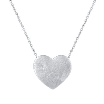 Royal Aura Floating Tiny Love Heart Simple Necklace Pendant in 925 Sterling Silver with 18 inch Cable Chain