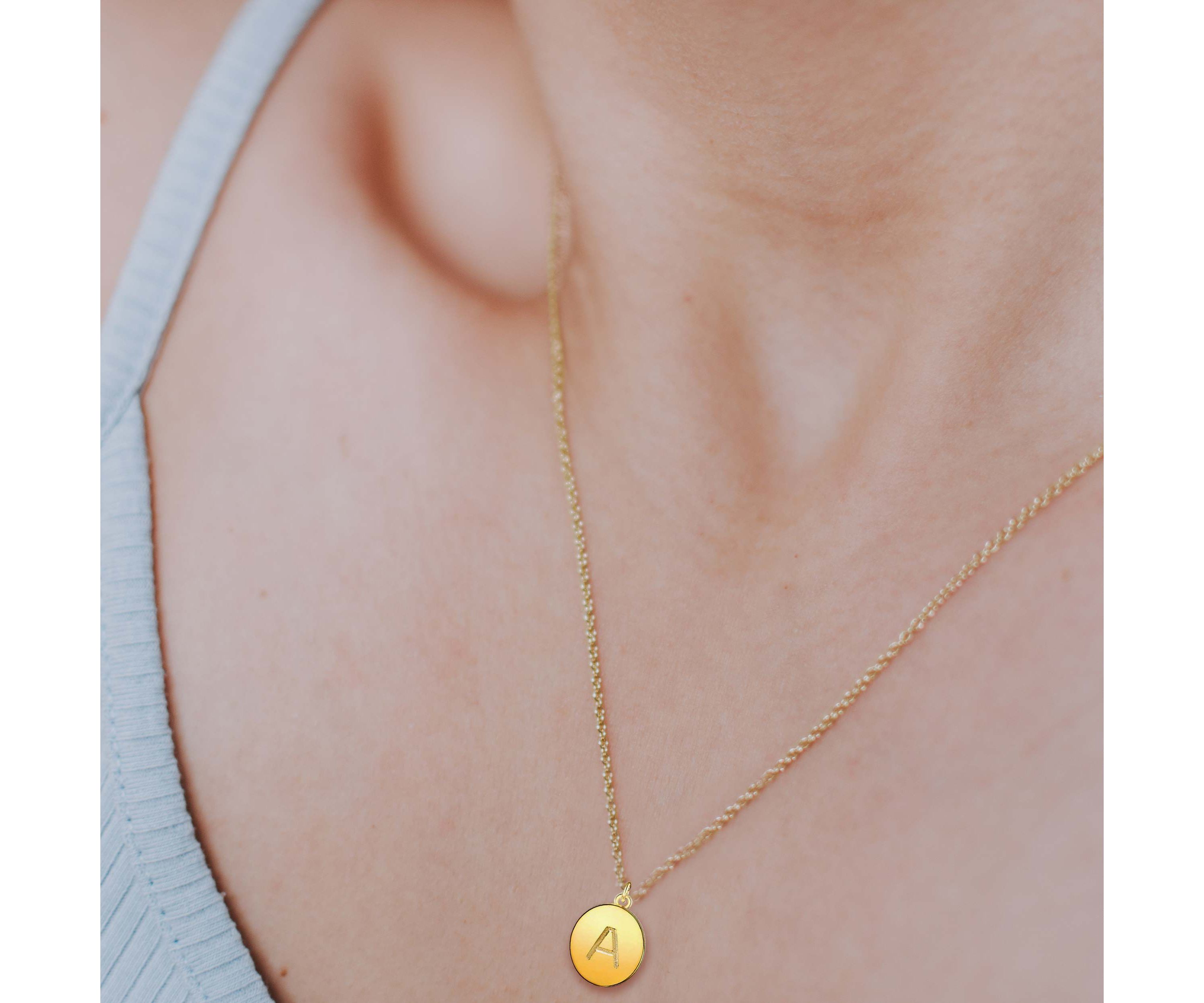 Initial Disc ONE IN A MILLION Pendant Necklace Gold Plating 18 Inch Chain + 2in Extender
