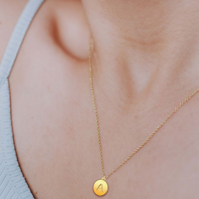 Initial Disc ONE IN A MILLION Pendant Necklace Gold Plating 18 Inch Chain + 2in Extender