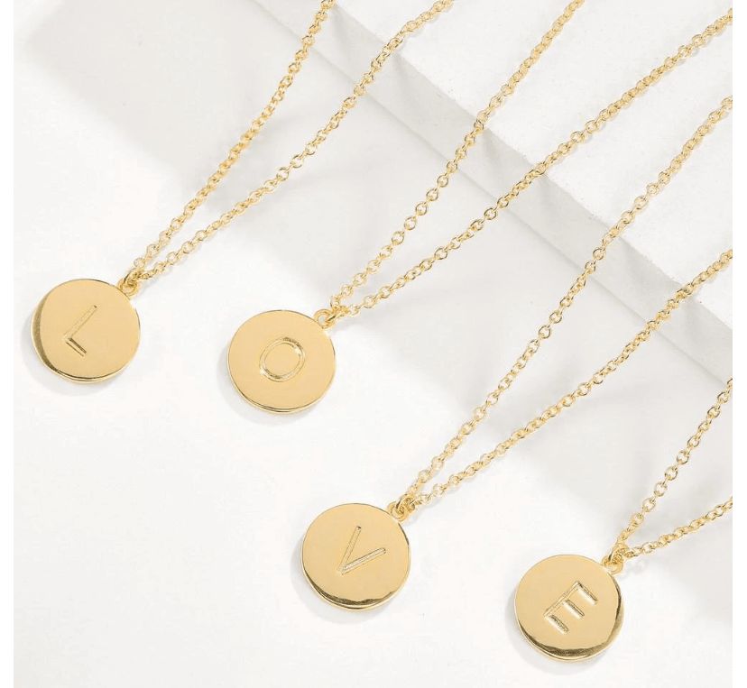 Initial Disc ONE IN A MILLION Pendant Necklace Gold Plating 18 Inch Chain + 2in Extender