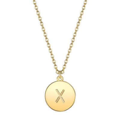Royal Aura Initial Disc ONE IN A MILLION Pendant Necklace Gold Plating 18 Inch Chain  2in Extender